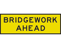 Bridge work ahead sign