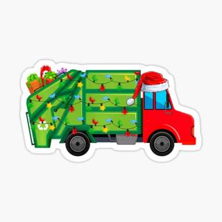Christmas trash truck