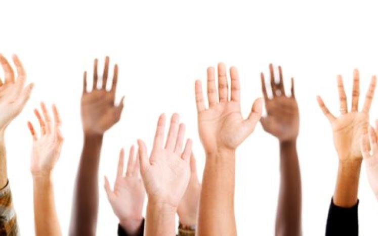 Hands raised to volunteer